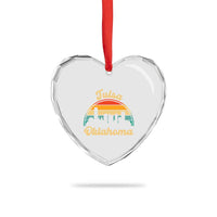 Vintage Tulsa Oklahoma Pride Heart Crystal Glass Ornament Proud Oklahoman Gift