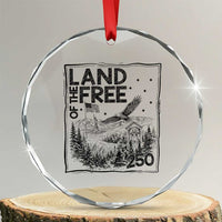 Vintage USA 250 Patriotic Pride Crystal Glass Ornament Land Of The Free