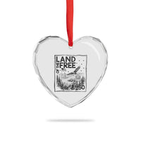 Vintage USA 250 Patriotic Pride Heart Crystal Glass Ornament Land Of The Free
