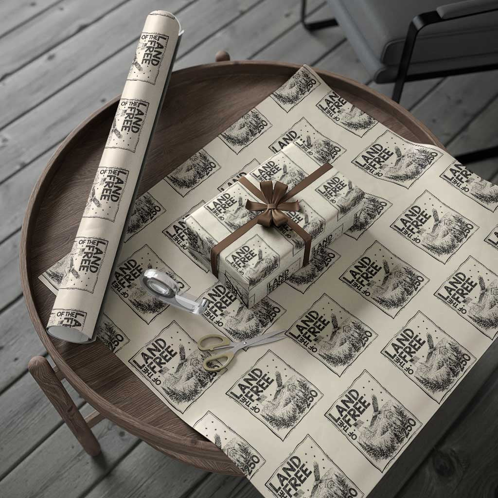 Vintage USA 250 Patriotic Pride Wrapping Paper Roll Land Of The Free
