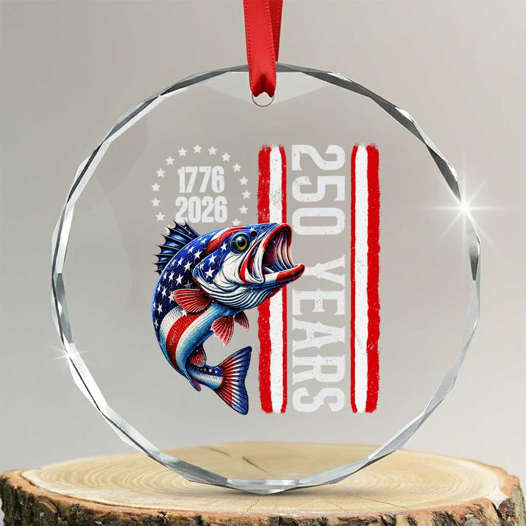 Vintage USA 250th Anniversary Crawfish Patriotic Gift Crystal Glass Ornament
