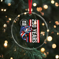 Vintage USA 250th Anniversary Crawfish Patriotic Gift Crystal Glass Ornament