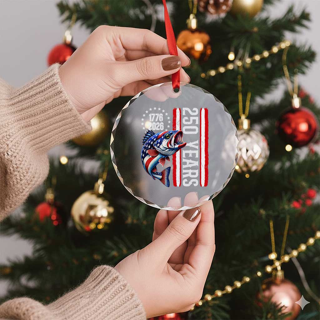 Vintage USA 250th Anniversary Crawfish Patriotic Gift Crystal Glass Ornament