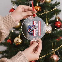 Vintage USA 250th Anniversary Crawfish Patriotic Gift Crystal Glass Ornament