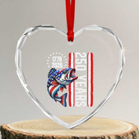 Vintage USA 250th Anniversary Crawfish Patriotic Gift Heart Crystal Glass Ornament