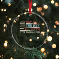 Vintage USA Cat Dad Crystal Glass Ornament The Man The Myth The Snack Dealer