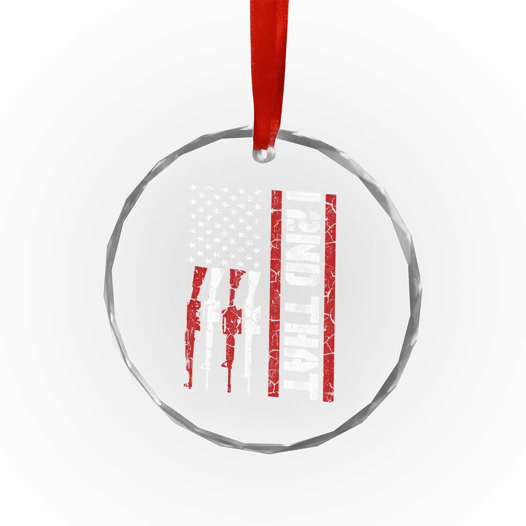 Vintage USA Flag 2nd Amendment Crystal Glass Ornament Pro Gun Lovers - Wonder Print Shop