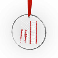 Vintage USA Flag 2nd Amendment Crystal Glass Ornament Pro Gun Lovers - Wonder Print Shop