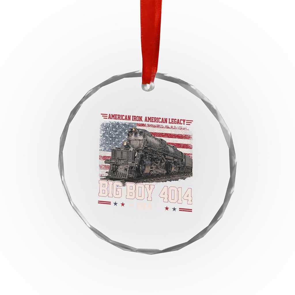 Vintage USA Steam Locomotive Patriotic Pride Crystal Glass Ornament American Iron American Legacy