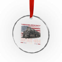 Vintage USA Steam Locomotive Patriotic Pride Crystal Glass Ornament American Iron American Legacy