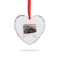 Vintage USA Steam Locomotive Patriotic Pride Heart Crystal Glass Ornament American Iron American Legacy
