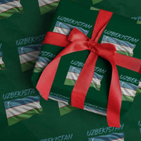 Vintage Uzbekistan Flag Wrapping Paper Roll Proud Uzbek Roots Gift