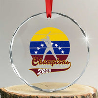 Vintage Venezuela 2026 Champions Crystal Glass Ornament Patriotic Baseball Pride Gift