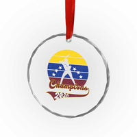 Vintage Venezuela 2026 Champions Crystal Glass Ornament Patriotic Baseball Pride Gift