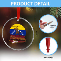 Vintage Venezuela 2026 Champions Crystal Glass Ornament Patriotic Baseball Pride Gift