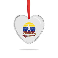 Vintage Venezuela 2026 Champions Heart Crystal Glass Ornament Patriotic Baseball Pride Gift