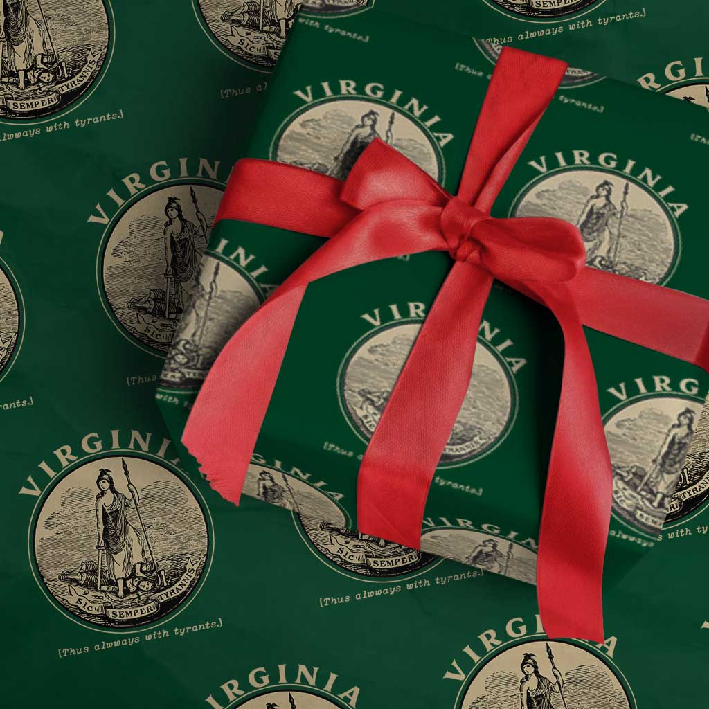 Vintage Virginia Motto Sic Semper Tyrannis Wrapping Paper Roll