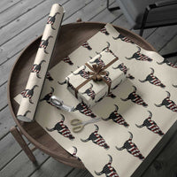 Vintage Western Cow Skull Usa Flag Wrapping Paper Roll Patriotic American Pride