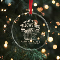 Vintage Yellowstone National Park Crystal Glass Ornament Retro Bison Nature Wildlife Forest - Wonder Print Shop