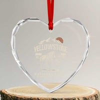Vintage Yellowstone National Park Heart Crystal Glass Ornament Retro Bison Nature Wildlife Forest - Wonder Print Shop
