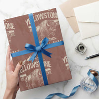 Vintage Yellowstone National Park Wrapping Paper Roll Retro Bison Nature Wildlife Forest - Wonder Print Shop