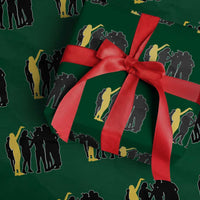 Viral Basketball Pointing Huddle Wrapping Paper Roll Funny Women Sports Culture Meme Yellow Silhouette Graphic