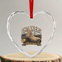 Viral Chonkers San Francisco Sea Lion Heart Crystal Glass Ornament Retro Pier 39 Fisherman's Wharf Souvenir