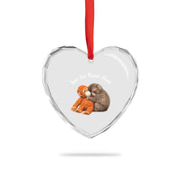 Viral Punch Monkey Heart Crystal Glass Ornament Cute Baby Monkey With Plush Toy Animal Lovers