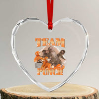 Viral Punch Monkey Heart Crystal Glass Ornament Cute Baby Monkey With Plush Toy Meme