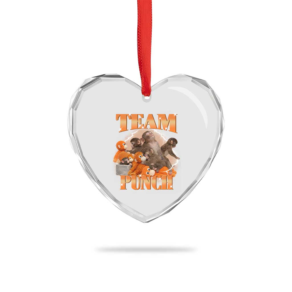 Viral Punch Monkey Heart Crystal Glass Ornament Cute Baby Monkey With Plush Toy Meme