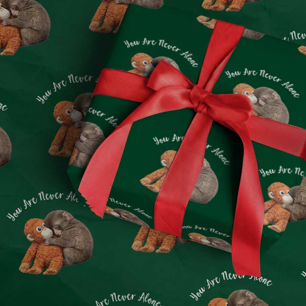 Viral Punch Monkey Wrapping Paper Roll Cute Baby Monkey With Plush Toy Animal Lovers