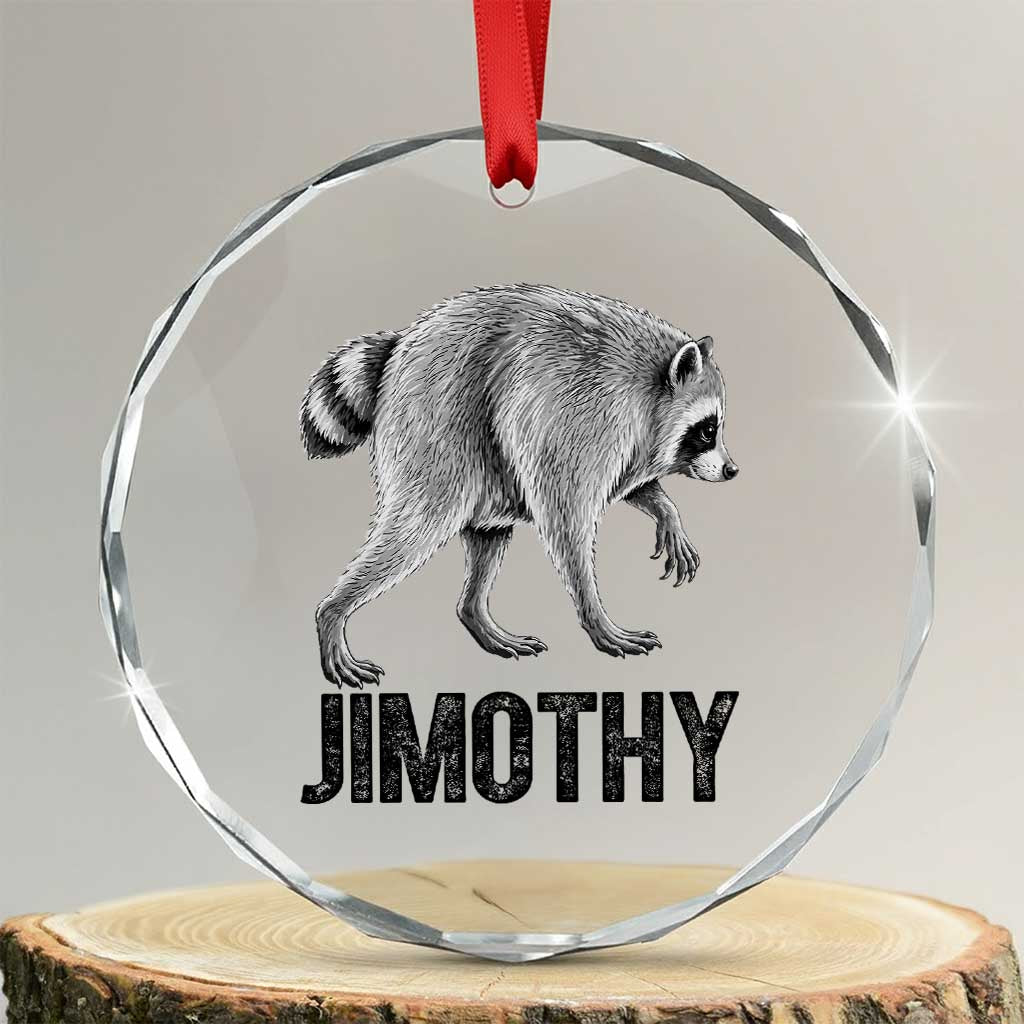 Viral Seattle Jimothy the Raccoon Crystal Glass Ornament Vintage Trash Panda Meme Graphic