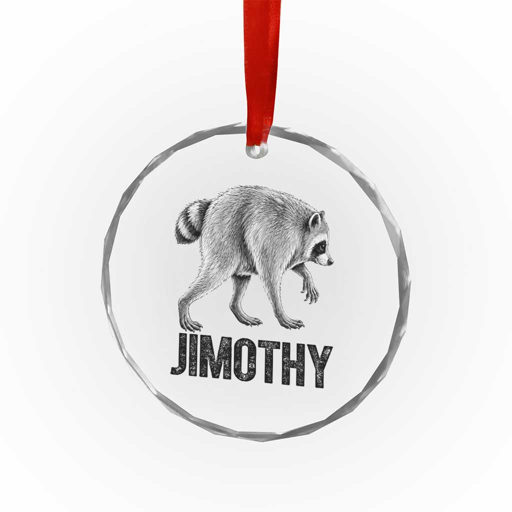 Viral Seattle Jimothy the Raccoon Crystal Glass Ornament Vintage Trash Panda Meme Graphic