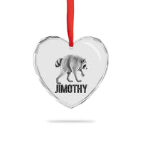 Viral Seattle Jimothy the Raccoon Heart Crystal Glass Ornament Vintage Trash Panda Meme Graphic