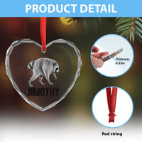 Viral Seattle Jimothy the Raccoon Heart Crystal Glass Ornament Vintage Trash Panda Meme Graphic