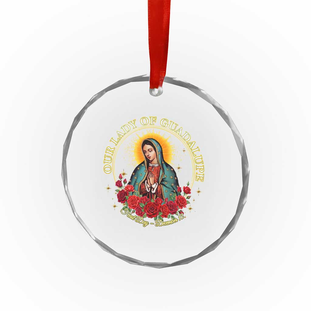 Virgen De Guadalupe Catholic Crystal Glass Ornament Our Lady Of Guadalupe - Wonder Print Shop