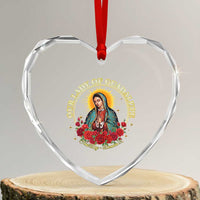 Virgen De Guadalupe Catholic Heart Crystal Glass Ornament Our Lady Of Guadalupe - Wonder Print Shop