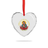 Virgen De Guadalupe Catholic Heart Crystal Glass Ornament Our Lady Of Guadalupe - Wonder Print Shop