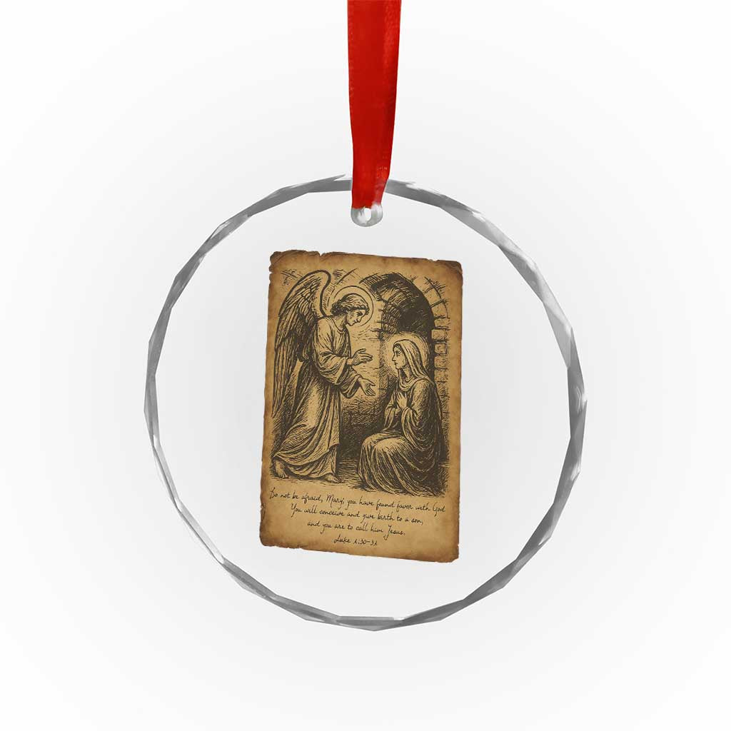Virgin Mary Crystal Glass Ornament Angel Gabriel Luke 1:30 Christian - Wonder Print Shop