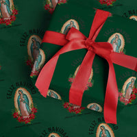 Virgin Mary Feliz Navidad Wrapping Paper Roll Our Lady Virgen De Guadalupe - Wonder Print Shop