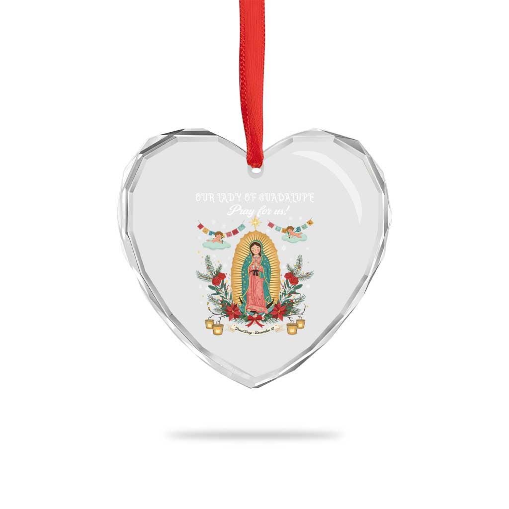Virgin Mary Heart Crystal Glass Ornament Our Lady Of Guadalupe Pray For Us - Wonder Print Shop
