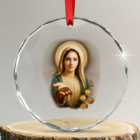 Virgin Mary Maria Crystal Glass Ornament Catholic Christian Faith TS14