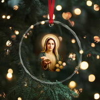 Virgin Mary Maria Crystal Glass Ornament Catholic Christian Faith TS14