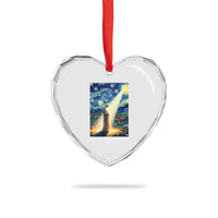 Virgin Mary Starry Night Heart Crystal Glass Ornament Luke 2:11 Christian Faith - Wonder Print Shop