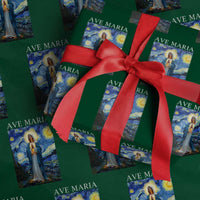 Virgin Mary Starry Night Wrapping Paper Roll Mother of Christ Catholic - Wonder Print Shop