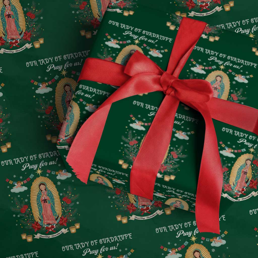 Virgin Mary Wrapping Paper Roll Our Lady Of Guadalupe Pray For Us - Wonder Print Shop