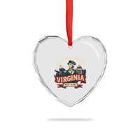 Virginia 250 Years of Freedom Heart Crystal Glass Ornament George Washington Patriotic State Pride Est. 1776 - Wonder Print Shop