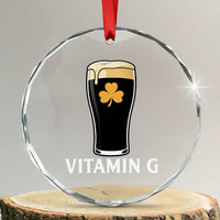 Vitamin G Funny Irish Stout Beer Crystal Glass Ornament St. Patrick’s Day Drinking Humor