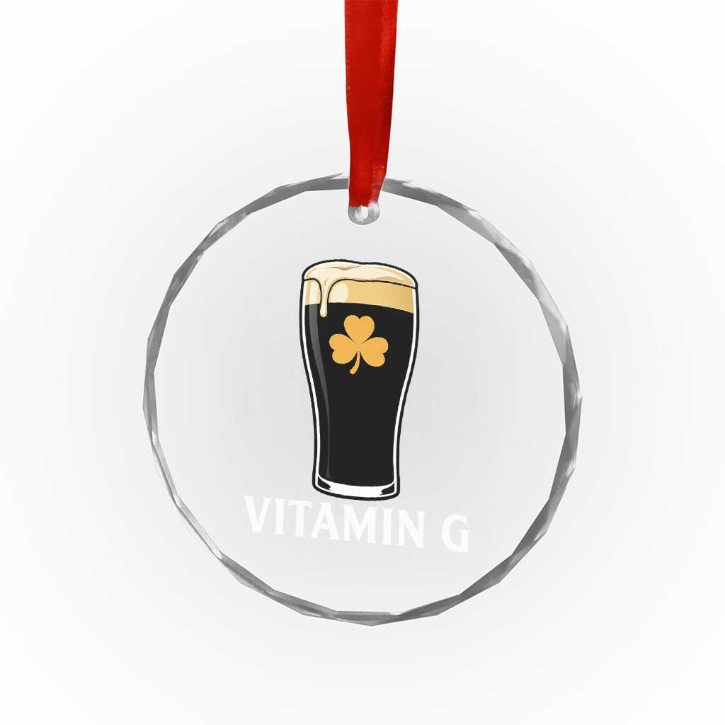 Vitamin G Funny Irish Stout Beer Crystal Glass Ornament St. Patrick’s Day Drinking Humor