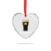 Vitamin G Funny Irish Stout Beer Heart Crystal Glass Ornament St. Patrick’s Day Drinking Humor